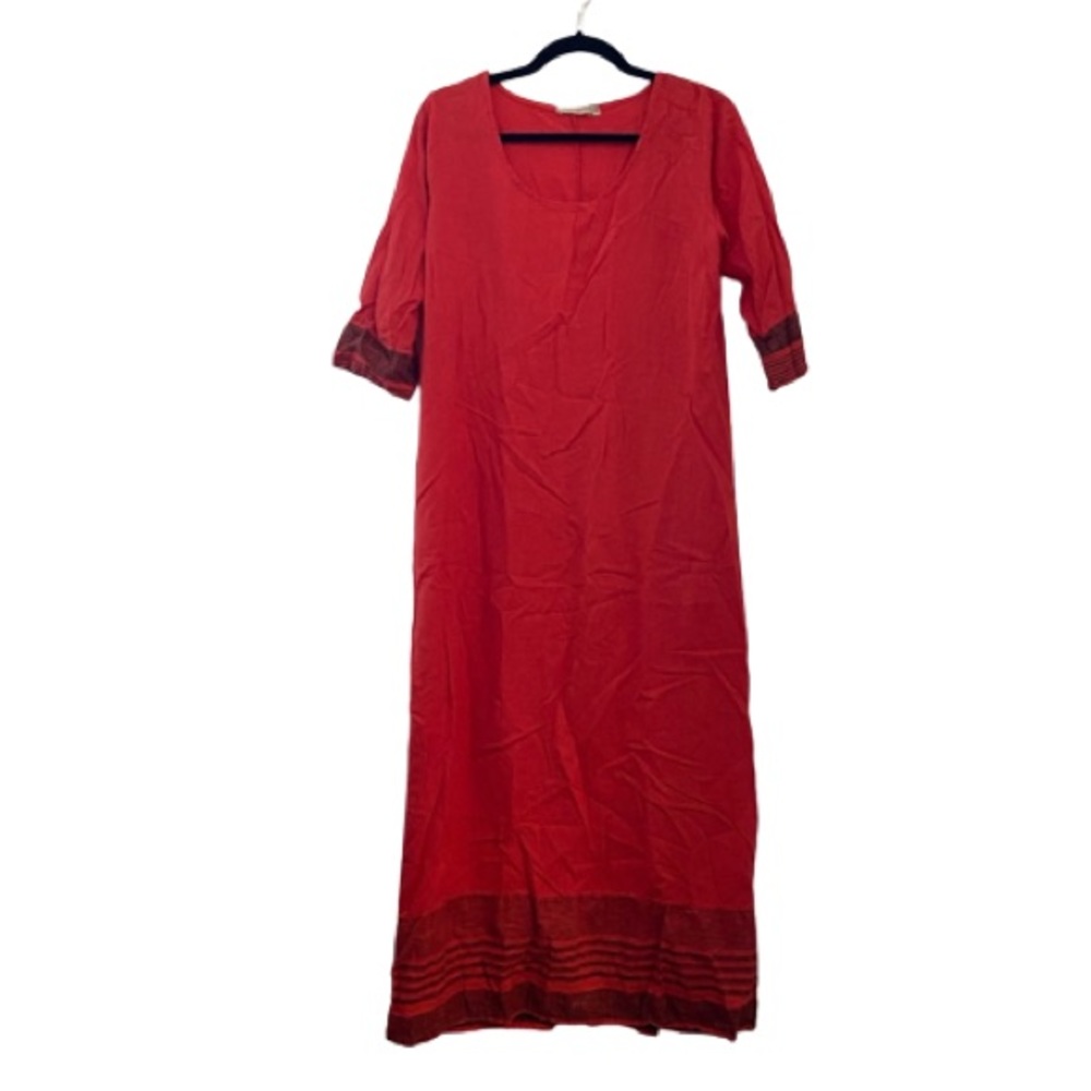 Italian Red/Orange Linen Dress